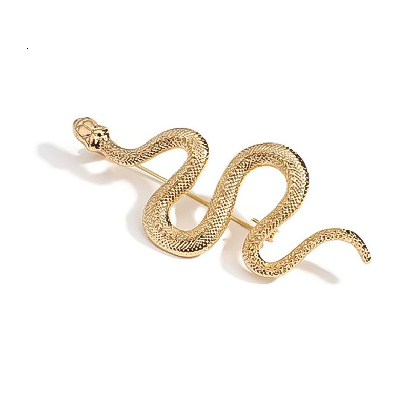 Exaggerated Snake-shaped Brooch Men's Personality Fashion Geometric Python Badge Coat Pin Decoration Women