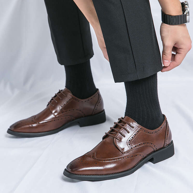 Large Block New British Sculpture Men's Casual Leather Shoes Me