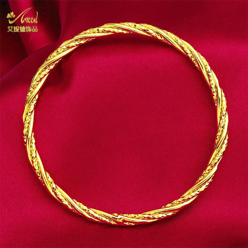 ANIID Dubai Gold Color Indian Bangle For Women African Jewellery Bracelets Brazilian Bangles Wedding Bracelets 251031