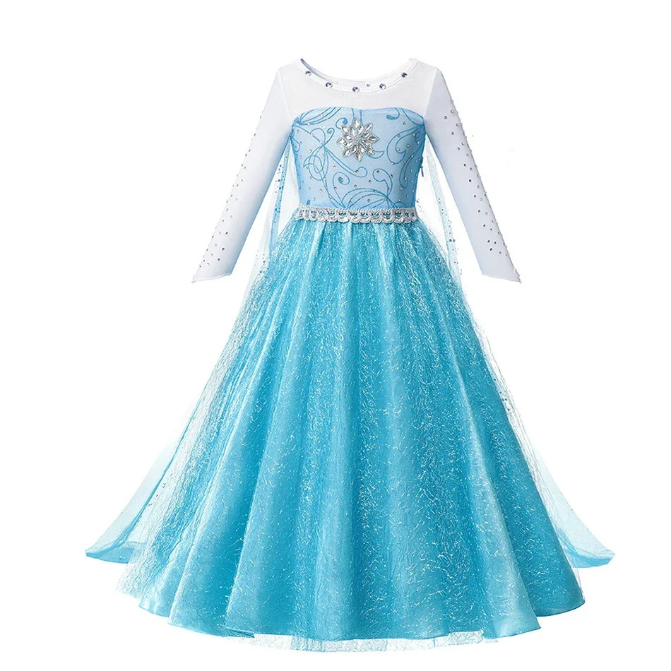 Girls Elsa Anna Dress Children Princess Carnival Dress Kids Aurora Rapunzel Pageant Flower Disguise Cosplay Christmas Costume 251028