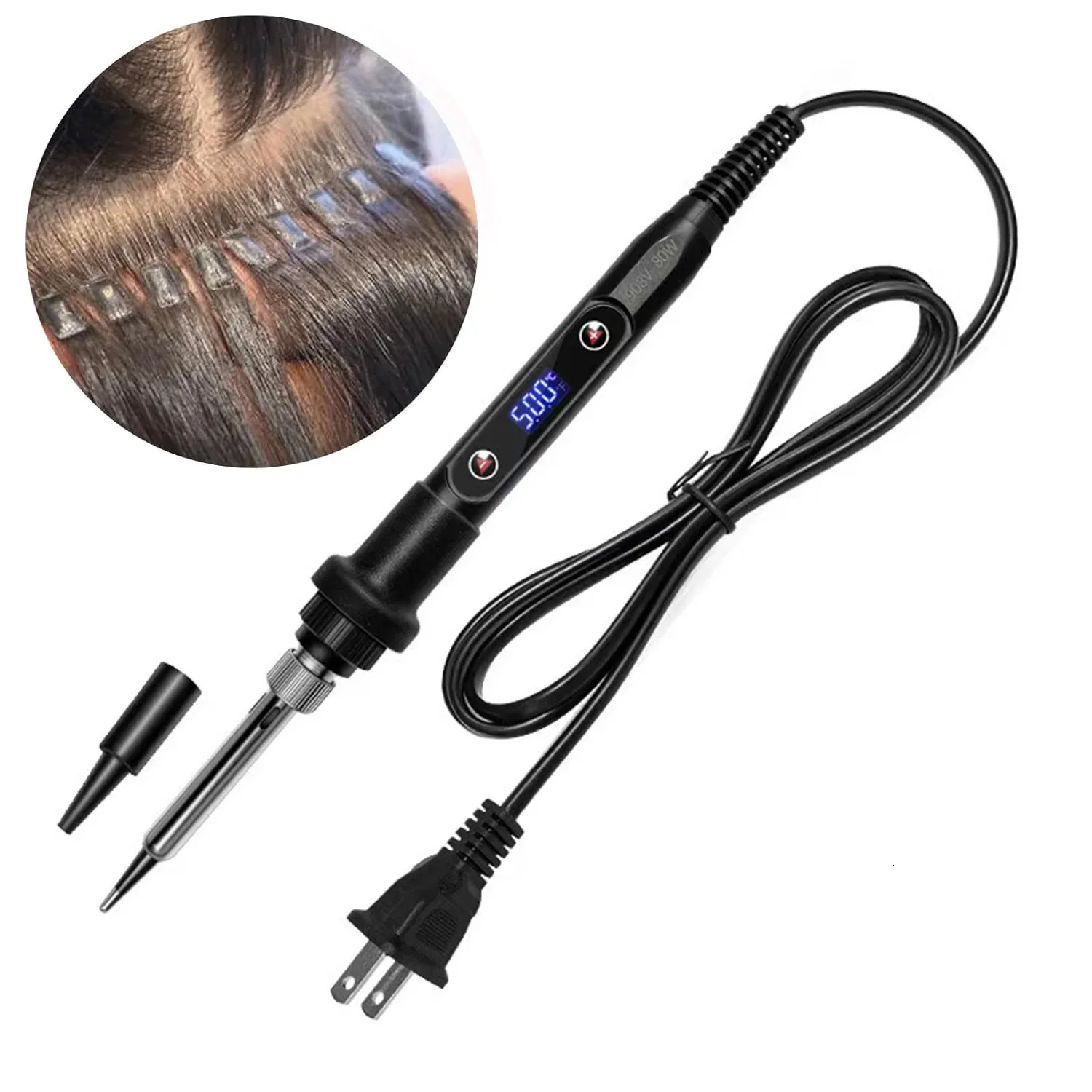 Digital Hair Extension Iron For Installing Mini Keratin Tips Hair Extensions Profession Salon Hair Strands Bonding Tools 251104