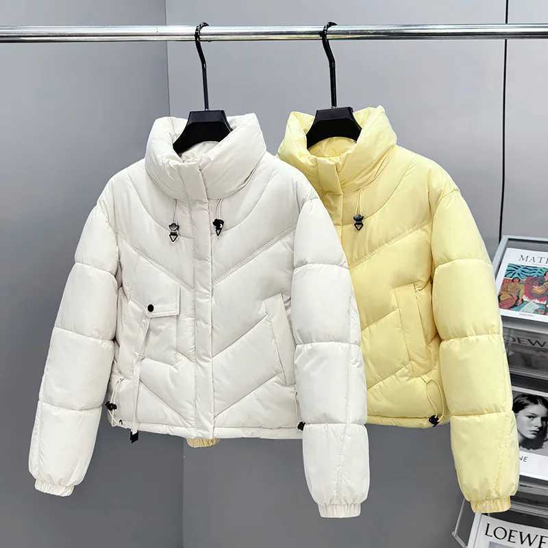 Winter Women Thicke Stand-up Collar Cotton-padded Jacket Autumn Short Jacket Casual Warm Down Coat Female Parkas OuterwearT251105