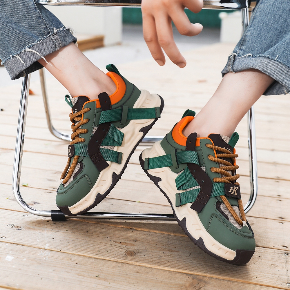 designer shoes new Men's sports shoes spring style fashionable shoes for men thick-soled height-increasing trendy all-match height-increasing