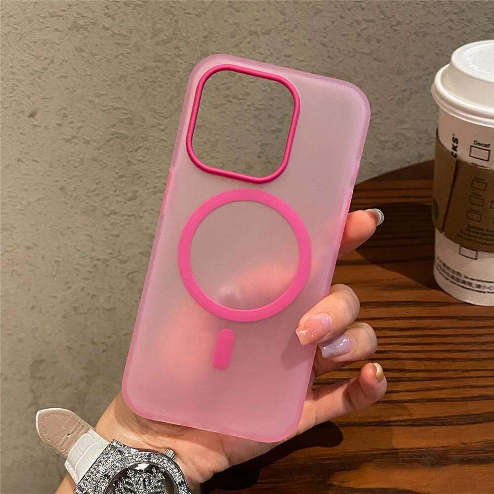 Matte Candy Magnetic Wireless Charge Transparent Case iPhone 16 15 Pro Max 14 Plus 13 12 For Magsafe Shockproof Hard Cover
