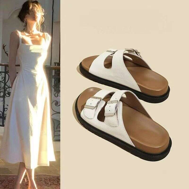 Internet celebrity Boken's new cool slippers women in summer, fashionable and versatile for outdoor wear, lazy beach women's sandals with so