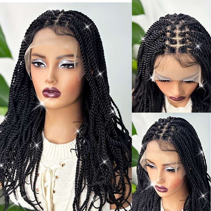 Elegant Short 9X6 Lace Front Braided Hairstyle - Pre-Plucked, Square Parted Knotless With Fine Strands