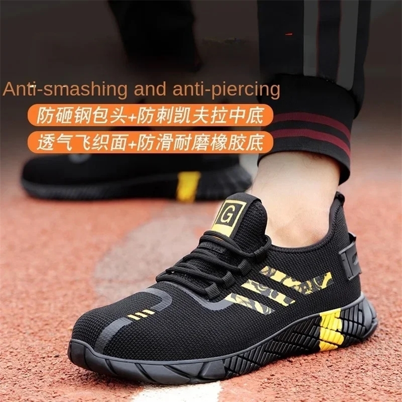 Work Sneakers Mens Safety Shoes Construction steel toe work Shoes Safety boots Mens shoes Puncture proof work summer 251104