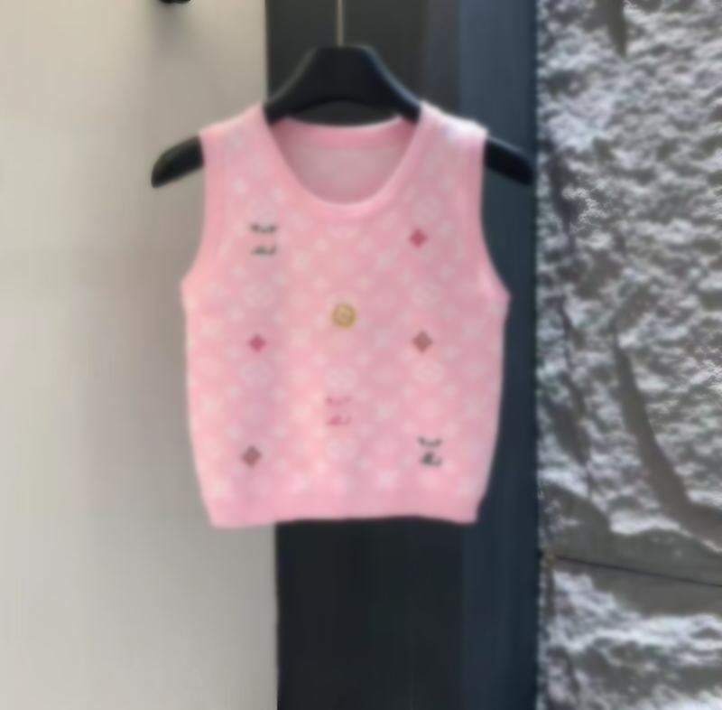 Women's Vest Sweater Designer T-Shirt Luxury Sleeveless Knits Fashion Tees Short Tops Style Slim Summer Casual Women Clothing