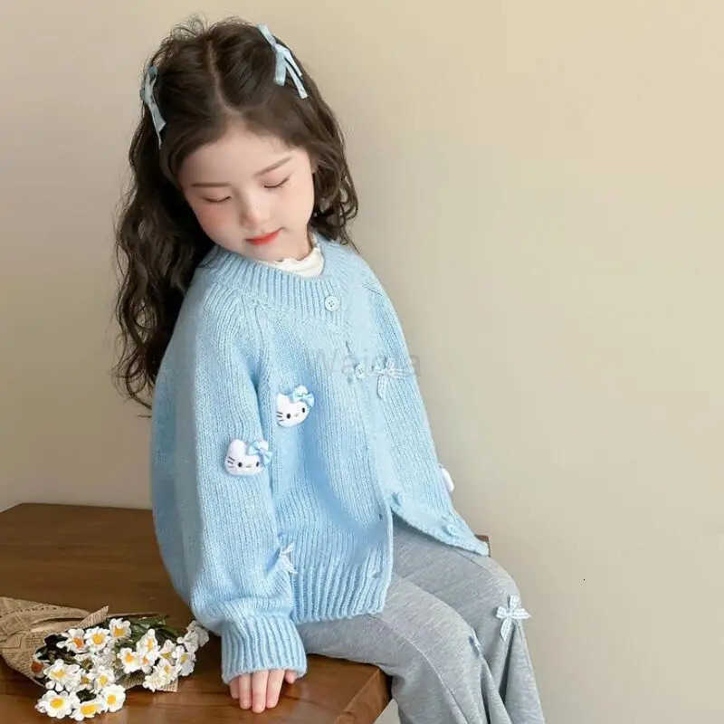 Sanrio Halloween Anime Girls Sweater Hello Kitty Autumn New Kawaii Cartoon Knitted Sweater Korean Sweet and Fashion Warm Tops H251105