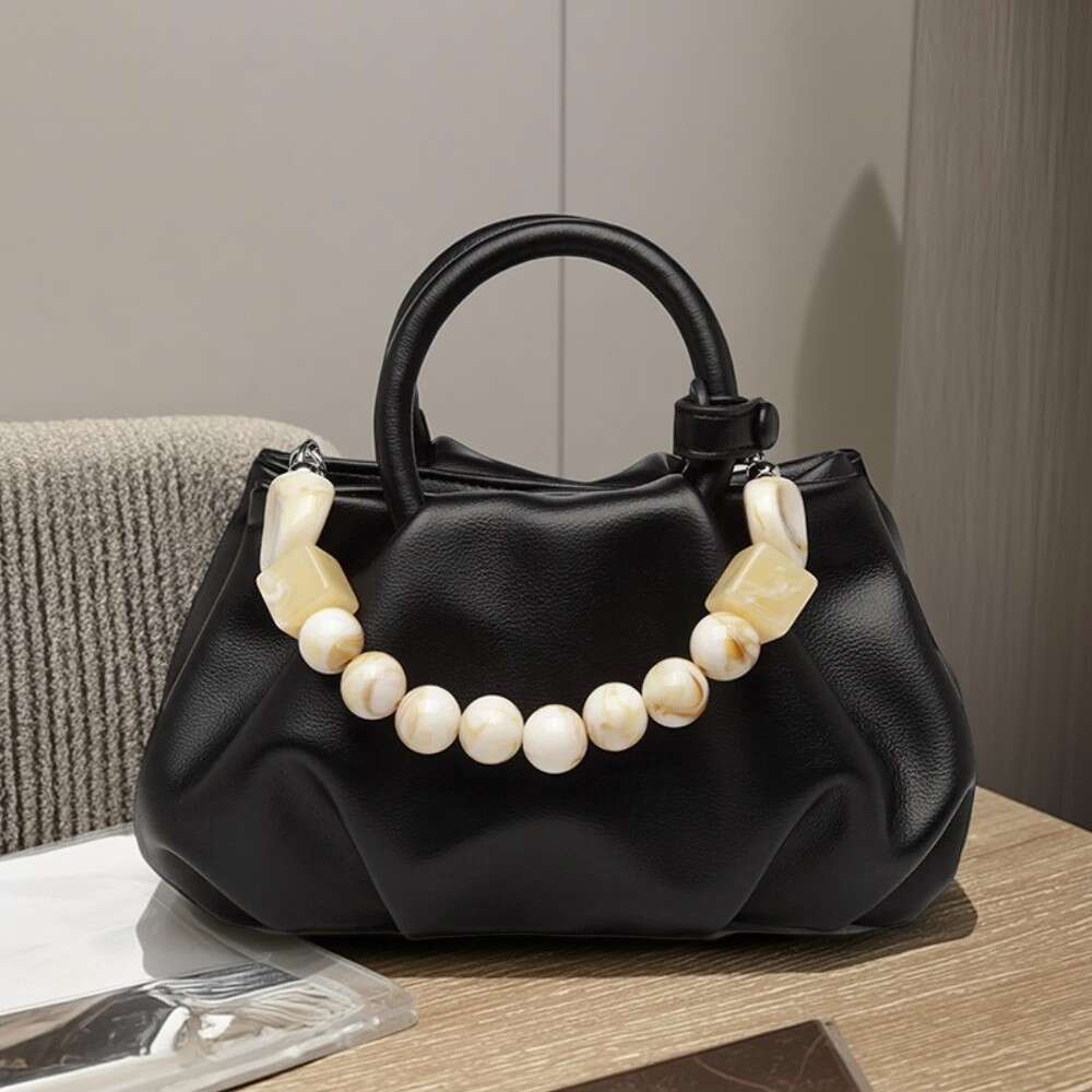 Travel Tote bag Cloud Handbag Trendy Soft Leather Fashion Niche Design Single Shoulder Crossbody bags Pearl Bag Wallet
