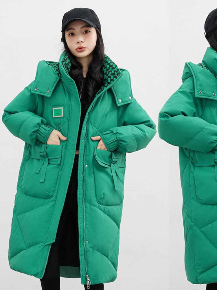 Cotton Jacket for Women New Autumn Winter Mid-length Down Cotton Jacket Womens Coat Hooded Heated Thick Parkas OuterwearT251105