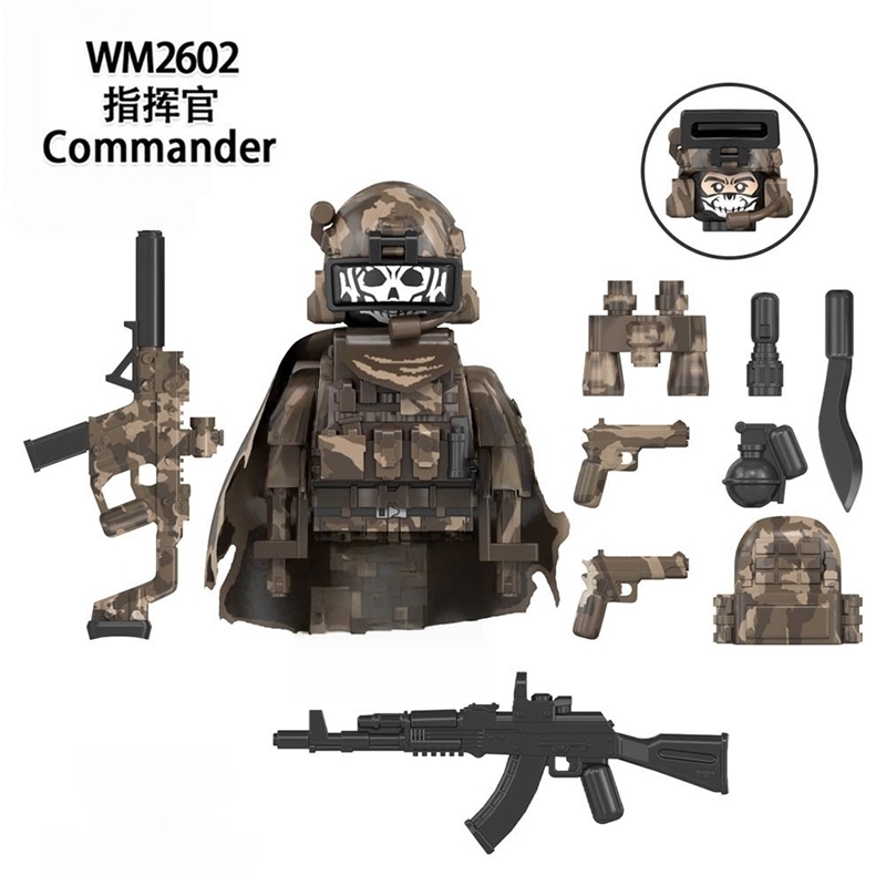 WM6147 WM6168 Military Series SWAT Special Forces Building Blocks Commando Soldier City Cap Mini Action Figure Toys 251104