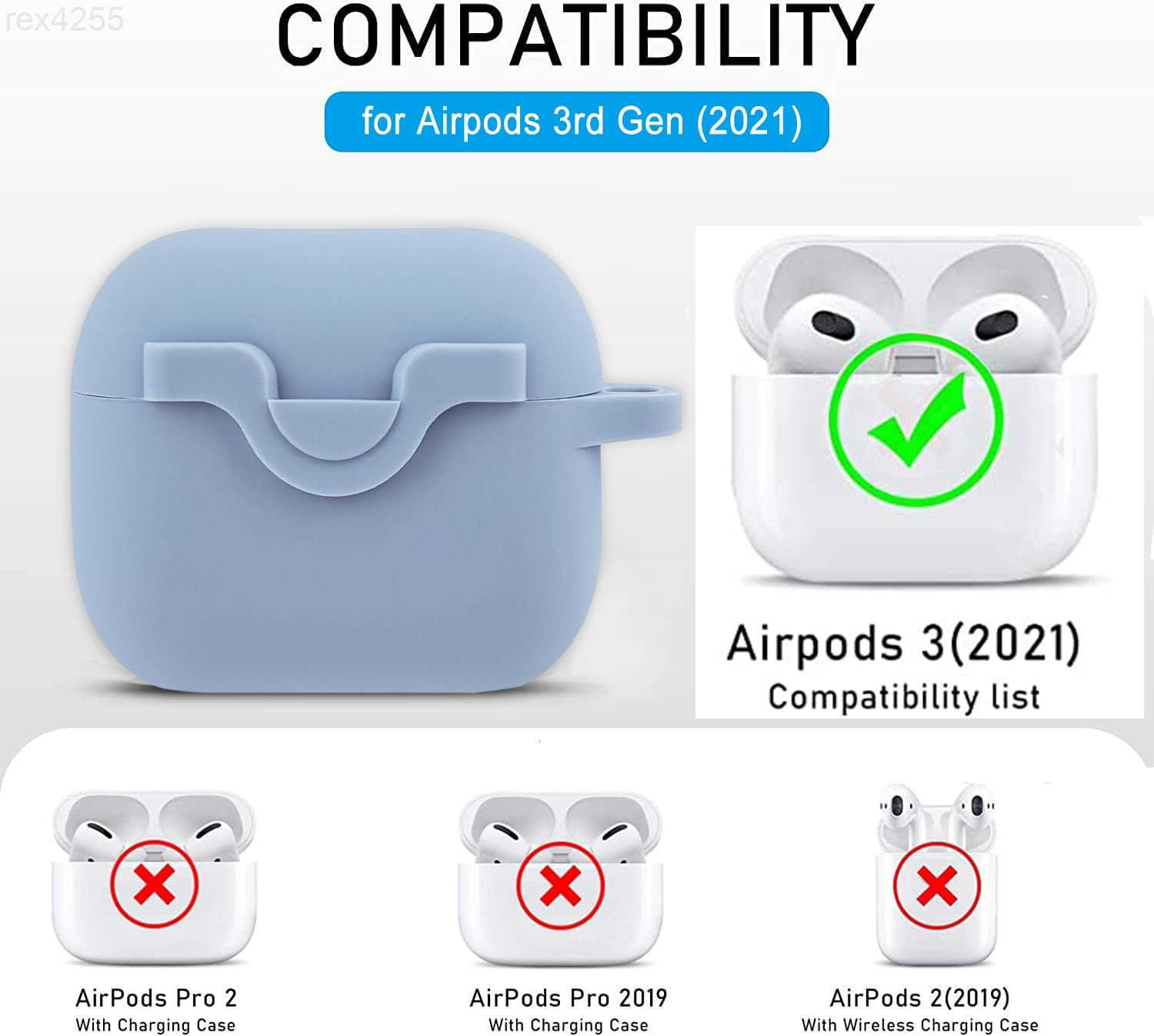 Security Lock Silicone Protective Case Compatible with Case 1 2 with Shiny Keychain Soft Protective Earbud Case for Women C260205