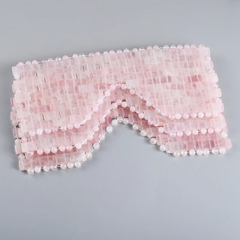 Natural Rose Quartz Eye Mask Massager Jade Relax Sleep Massage Tools Care Stone Face Cooling 250328