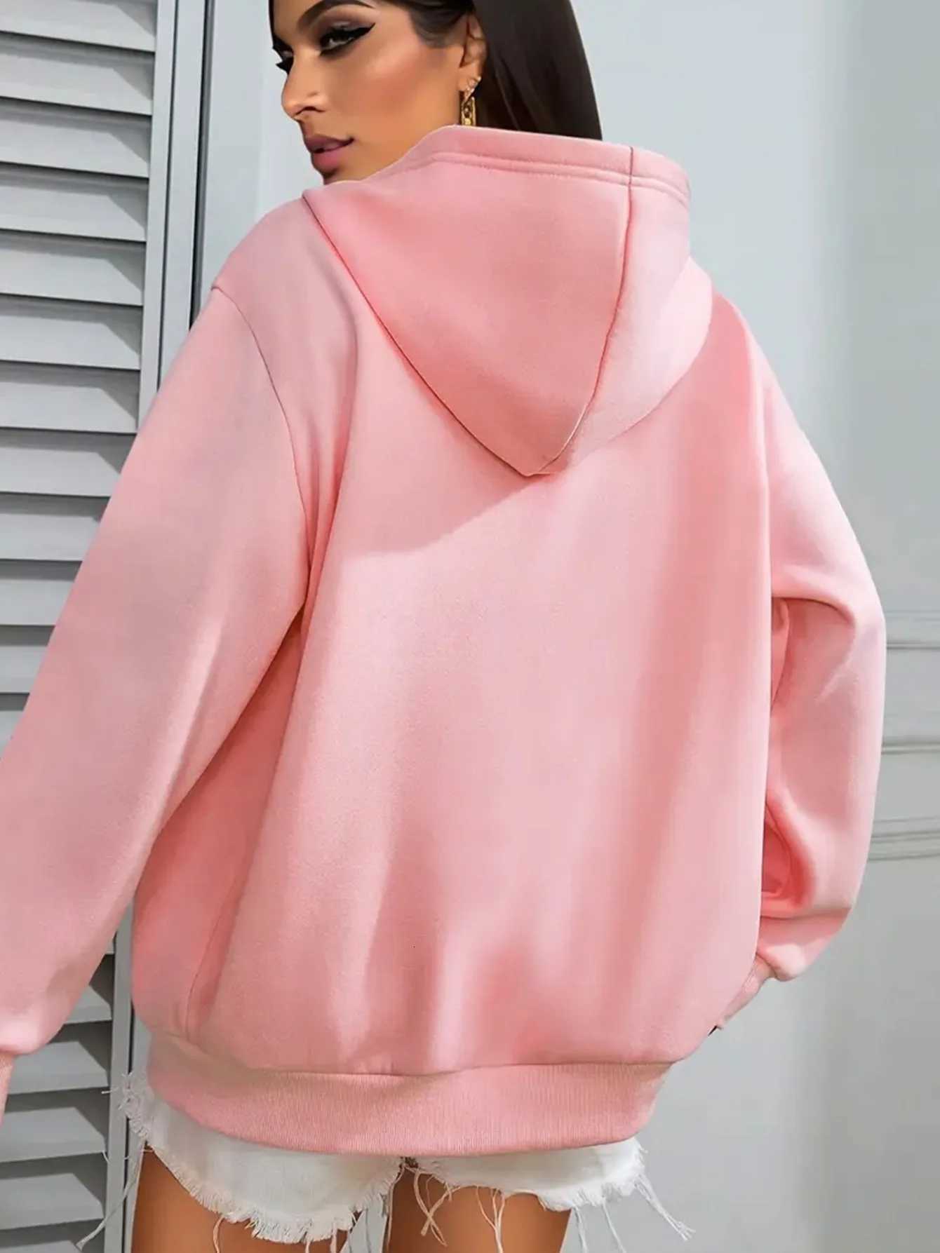 2025 Autumn and Winter Womens Casual Smile Pattern Hoodie Comfortable Hooded Sweatshirt Comfortable Pattern Pullover Y2K TopT251105