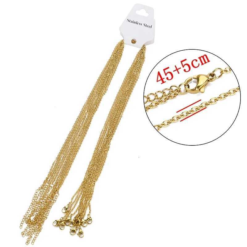 10pcs/lot 455cm 45cm 50cm Stainless Steel Adjustable Link Chain Necklace Women Gold Color Fashion chokers Jewelry WholesaleW251105
