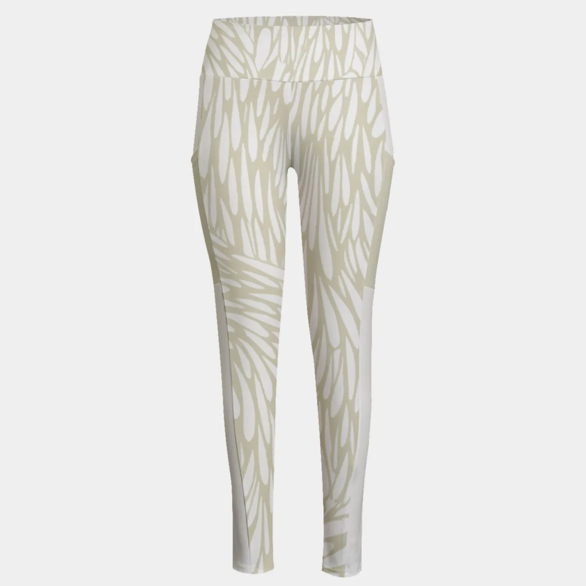 All-Over Print Women's High Waist Leggings, Workout Yoga Pants with Side Pocket, Squat-Proof Satin Fabric