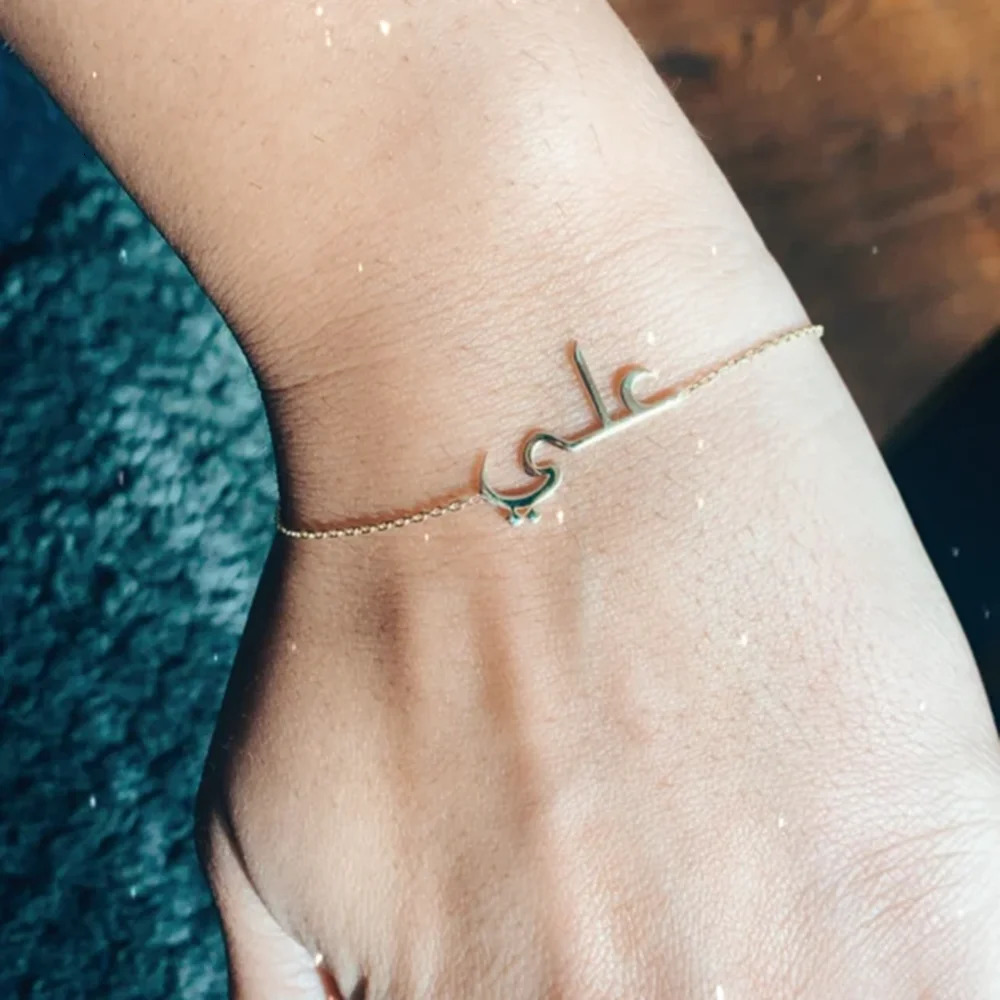 Custom Arabic Letter Name Bracelets For Women Gold Silver Color Stainless Steel Chain Personalized Customized Bracelet Jewelry 250327