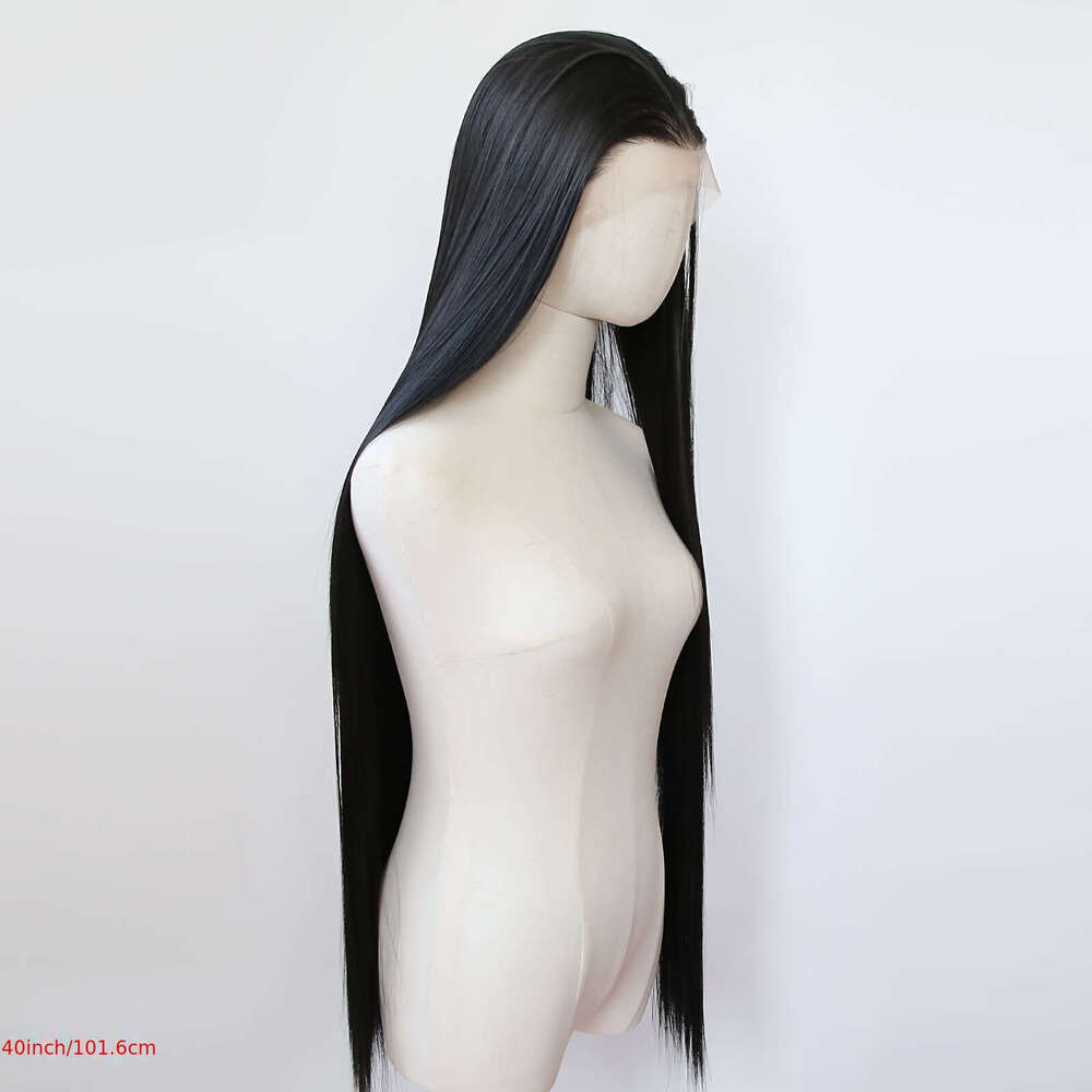 1Pc Unisex-Adult 40 Inch Straight Synthetic Lace Front Wig, Pre Plucked Hairline, Density, Heat Resistant Fiber, Glueless Cosplay Fashion Wig