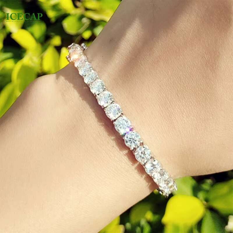 Baguette Cut VVS Moissanite Diamond Tennis Chain Necklace Bracelet for Women White Gold 925 Sterling Silver Hip Hop Jewelry