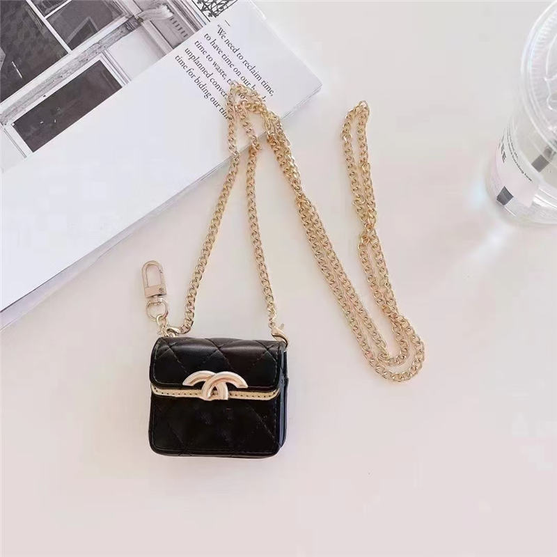 Designer AirPods Case Chain Strip Bag for Apple Airpods Pro 2 1 Generation airpods 3 airpods 4 Case Headset Packet Hook Clasp Keychain Earphone Shell Mini Bag Charm 23