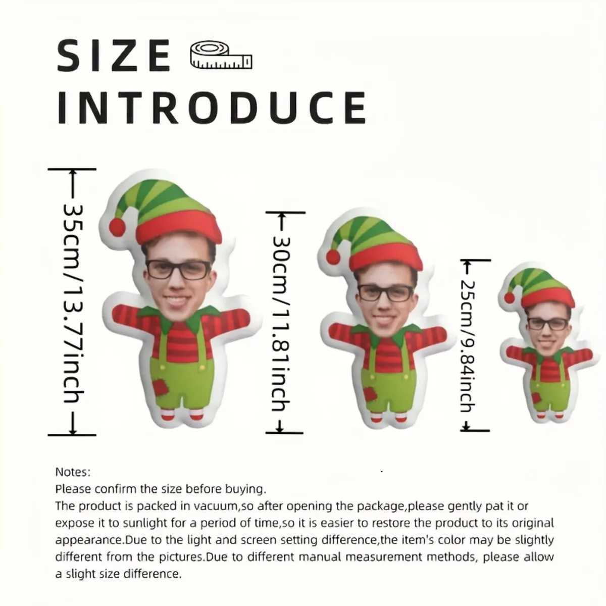 Customized Christmas face portrait home throw pillows DIY double-sided printed cushions whimsical and fun gifts Y251105