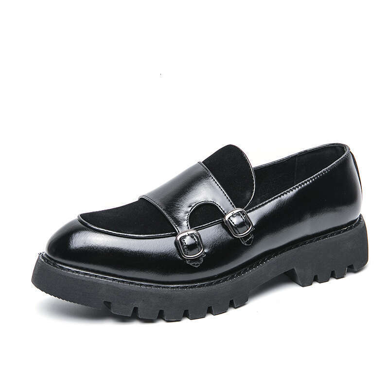 Large men's big toe thick soled height increasing casual shoes, sizes 38-46, 2024 Spring and Autumn new business leather shoes
