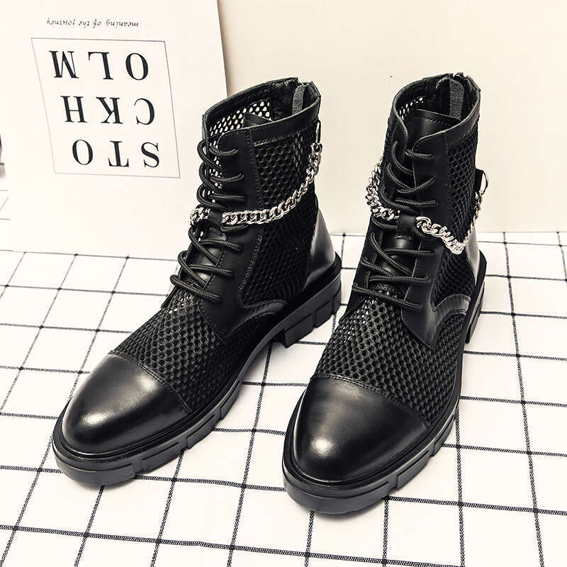 Large size breathable summer 2023, hollow mesh men's for men in sizes 38-46, Martin boots