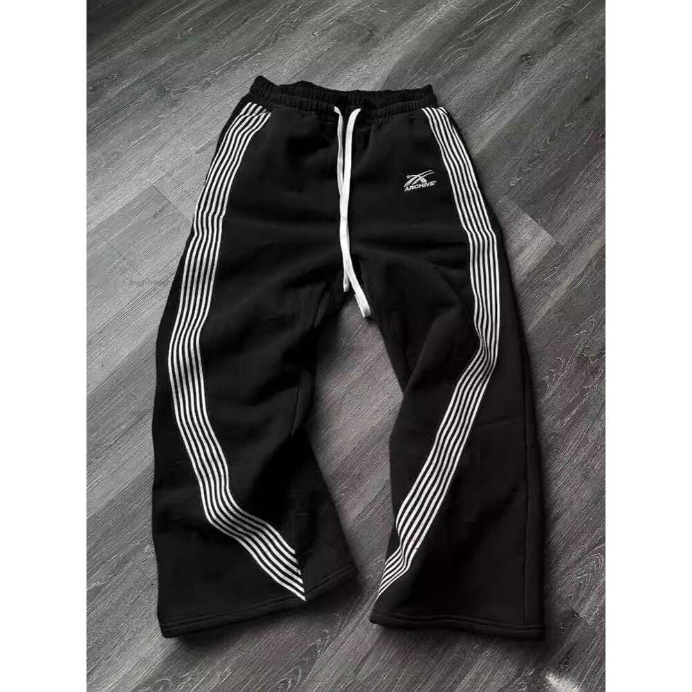 Casual Plus Size Men's Long Cross-Border Versatile Sweatpants Loose Trendy Fleece Couple Pants B5