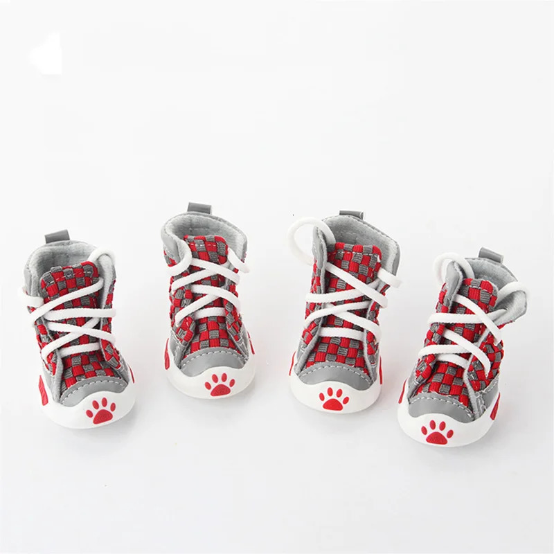 n 4pcs/Set Pet Dog Shoes Small Dog Puppy Boots Football Style Dog Summer Shoes For Small Pets Four Colors 250402