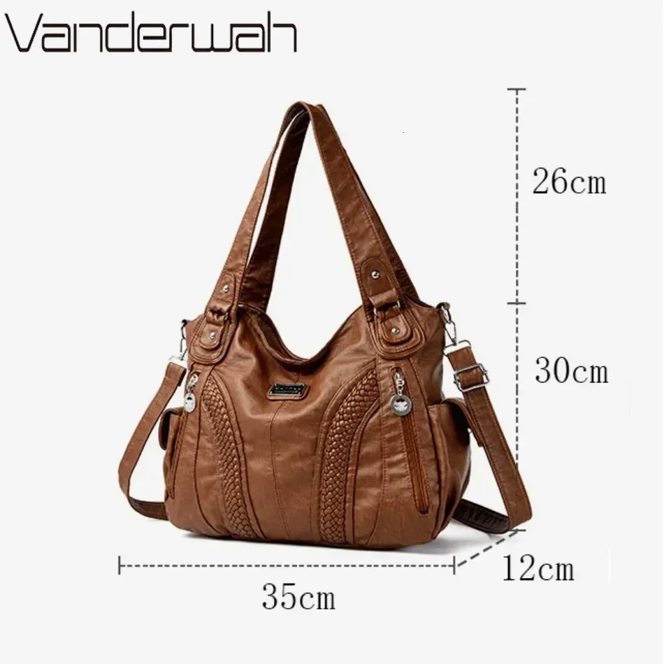 High quality soft leather large capacity womens handbag shoulder cross body 2025 wallet Sac 250401