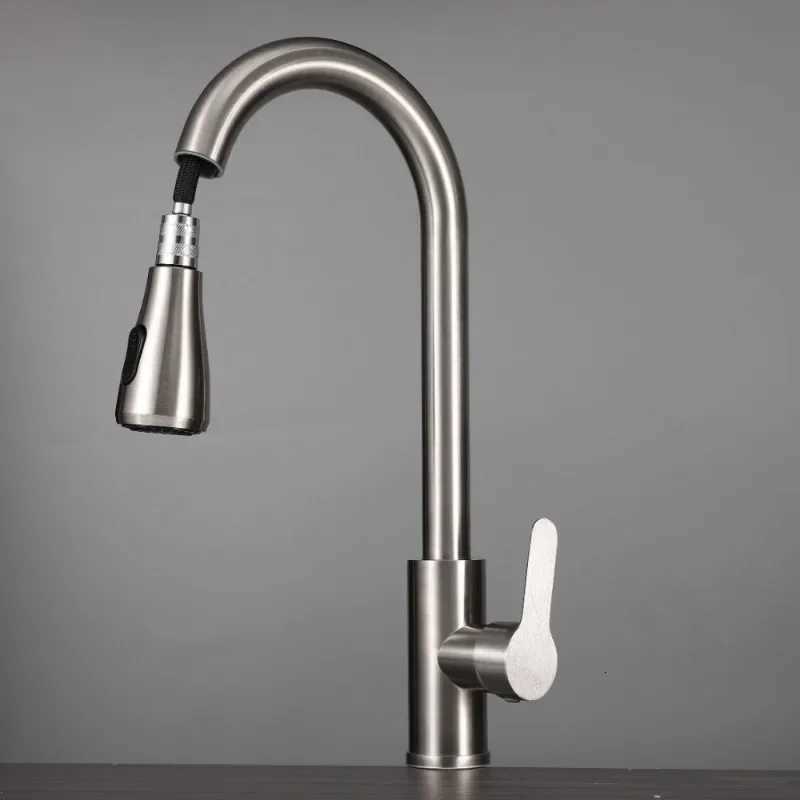ZEXEF Articated Faucet Kitchen Sink Mixer Stainless Steel Spring With Two 360 Swivel Pl-out Modes Single-lr Accessory Y251104