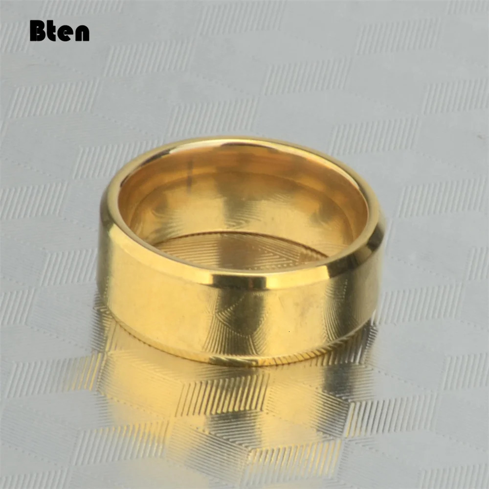 Bten Fashion Charm Jewelry ring men stainless steel Black Gold Silver Color Rings For Women and Men 251031