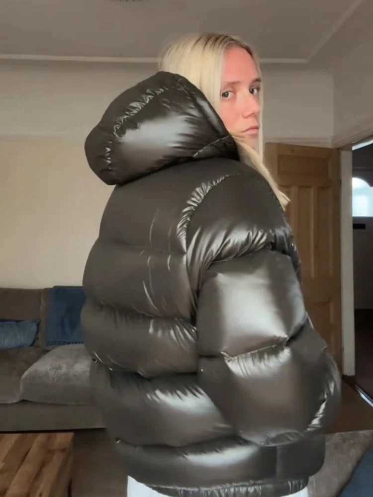 Hooded Cotton Padded Coat Casual Full Sleeve Pocket Zipper Hooded Cotton Jacket Lady Cold-proof 2025 Warm Parka OuterwearT251105