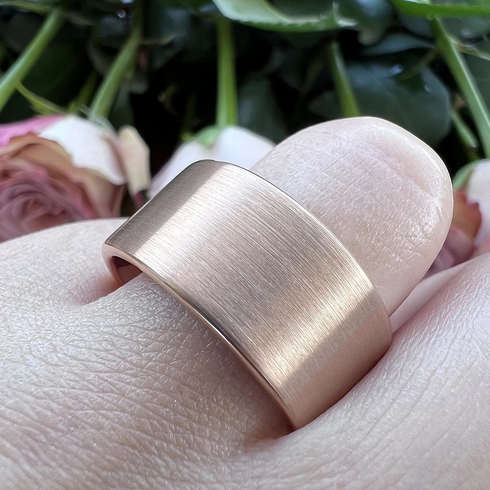 12mm Large Jewelry Mens Womens Large Black Classic Tungsten Carbide Ring Wedding Band Pipe Cut Brushed Finish Comfort Fit 251031