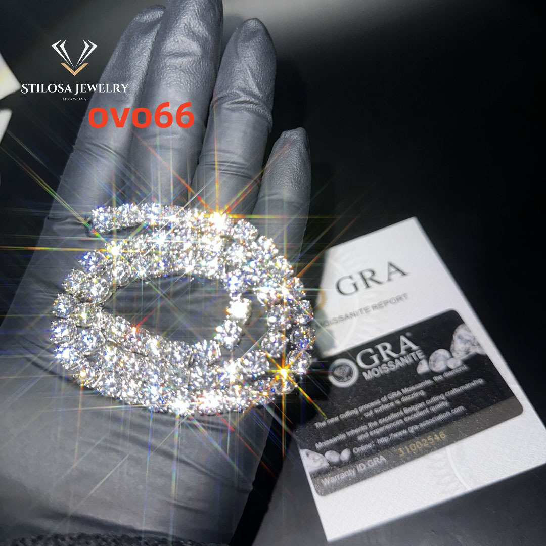 Fashion Jewelry Necklaces Hip Hop Jewelry 925 Sterling Silver 18k Plated Gold With 2mm-65mm Vvs Moissanite Chain