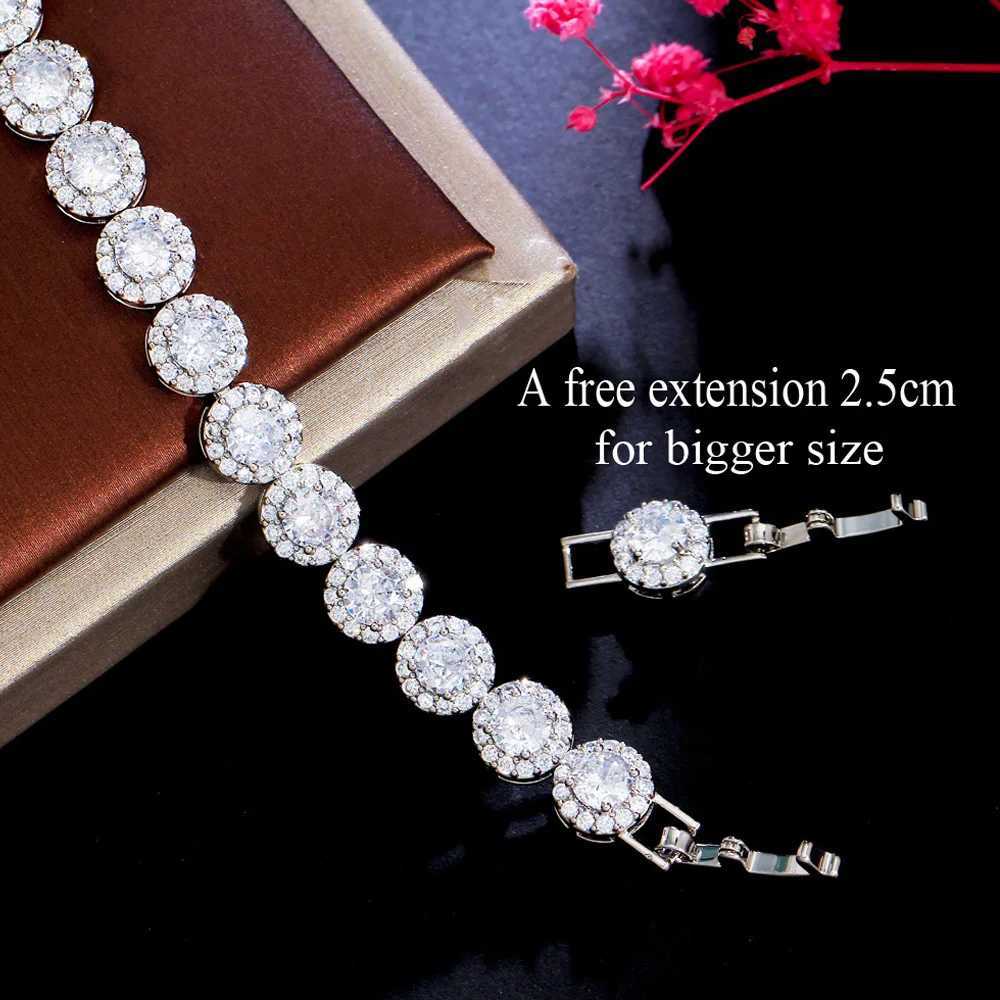 ThreeGraces New Shiny White Cubic Zirconia Silver Color Tennis Link Chain Engagement Bracelet for Women Wedding Jewelry BR227XJ251105