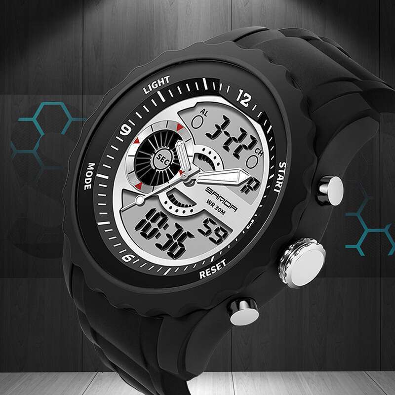DHwatches Sanda New Men's Dual Display Electronic Fashion Sports Outdoor Trendy Brand Watch