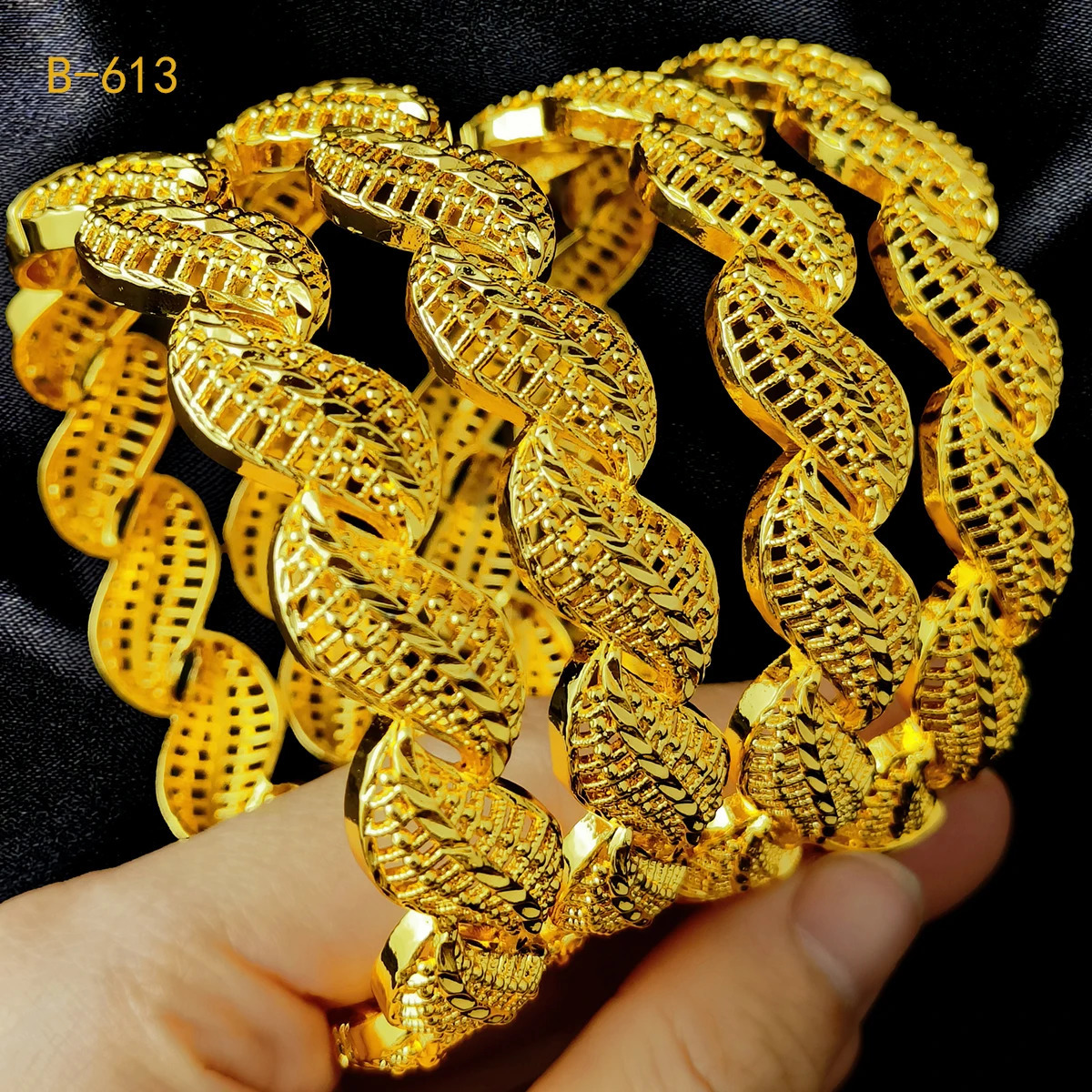 Dubai 24K Gold Plated Fashion Bangles For Women Indian African Bridal Bracelets Ethiopian Hand Jewelry Wedding Gifts 251031