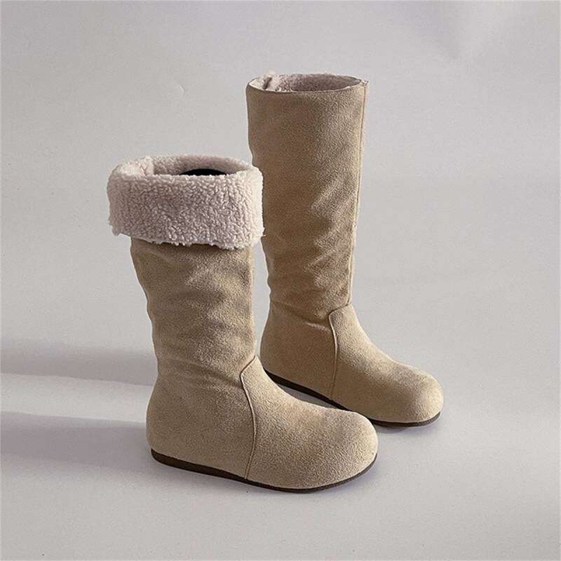 Designer boots Fashionable Khaki Fleece-Lined Thick-Soled for Women,Long Boots, New Autumn and Winter Style, Height Increasing, Slimming, Warm, Riding