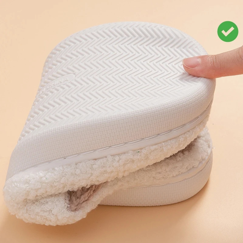 Christmas Women Warm Fashion Slippers Men Cute Santa Claus Embroidery Pattern Slides Couples Furry Sandals Family Plush Shoes 251031