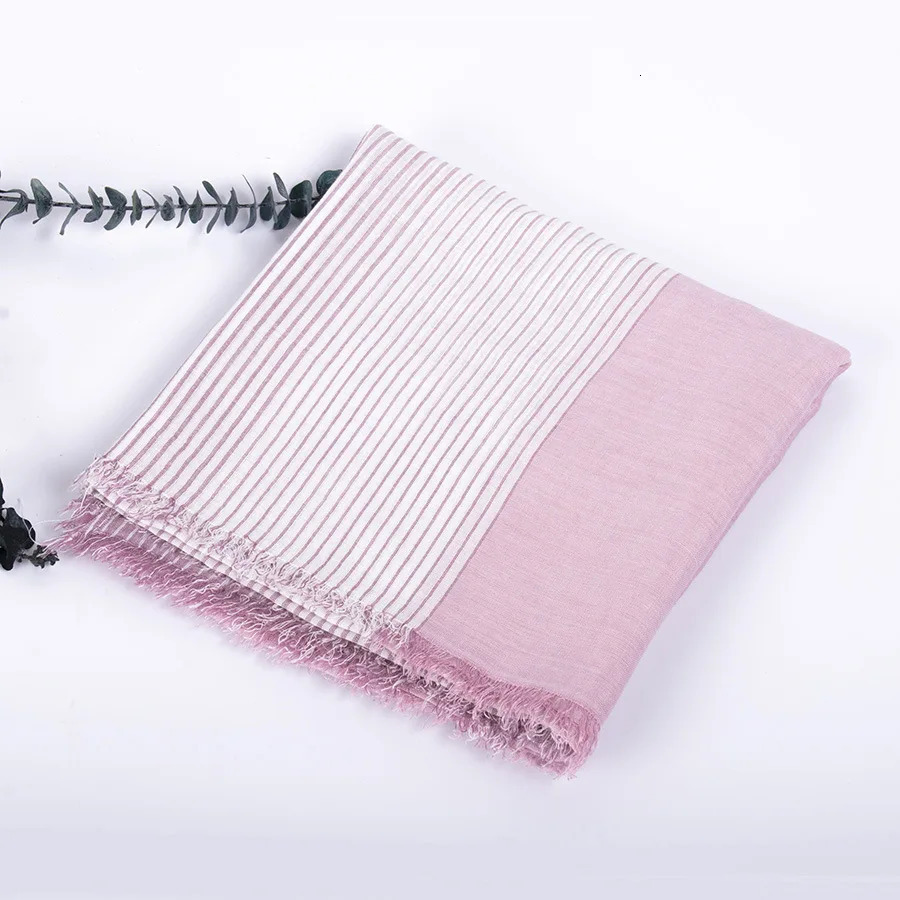 Oversize Winter Modal Scarf Soft Casual Stripe Ring Scarf Long Shawl For Lady Hijab High Quality 100*205cm M256 250403