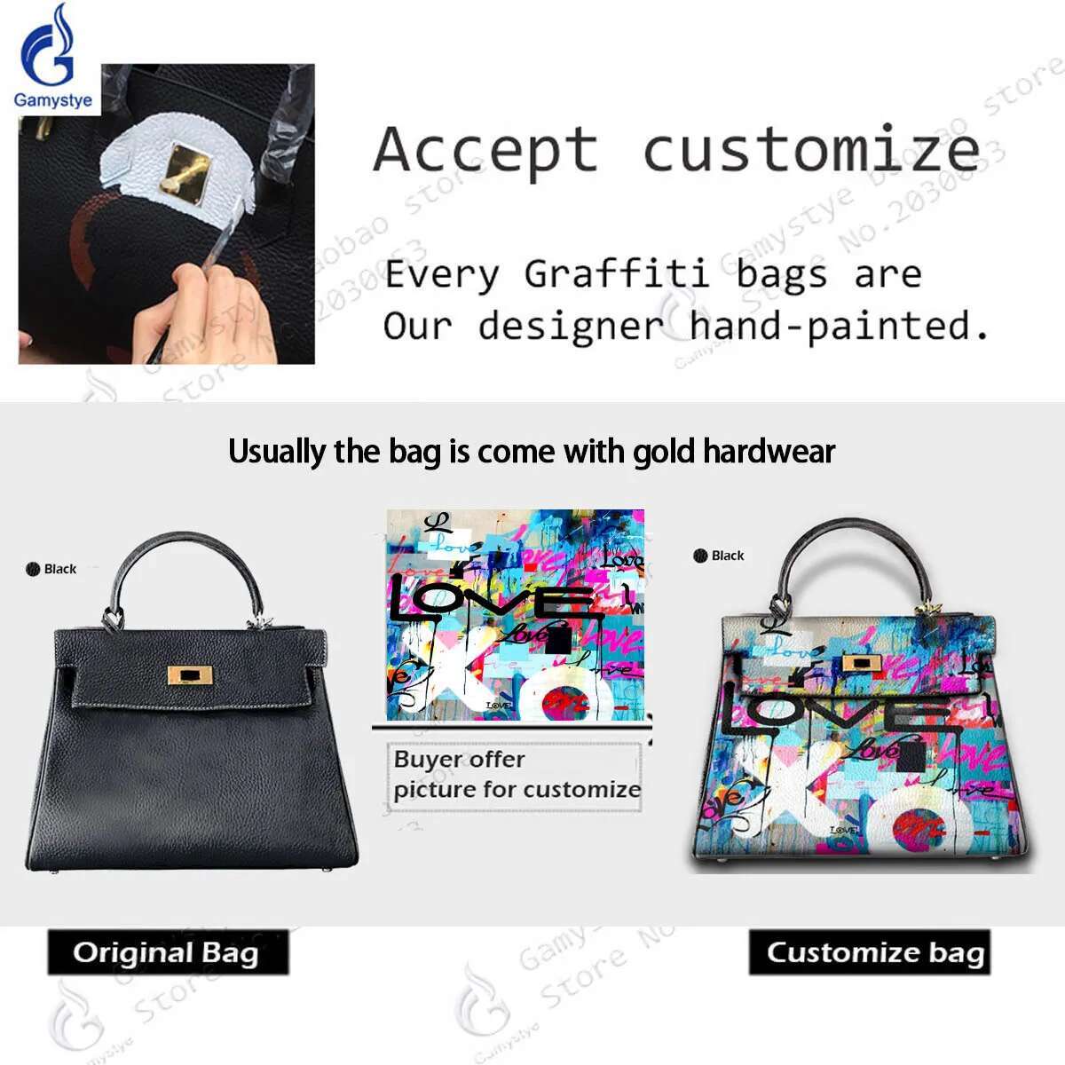 Handmake Women Handbags Genuine Leather Totes Lady Art Hand Painted Van Gogh Wers Bags Women's Cross Body Shoulder Handbag