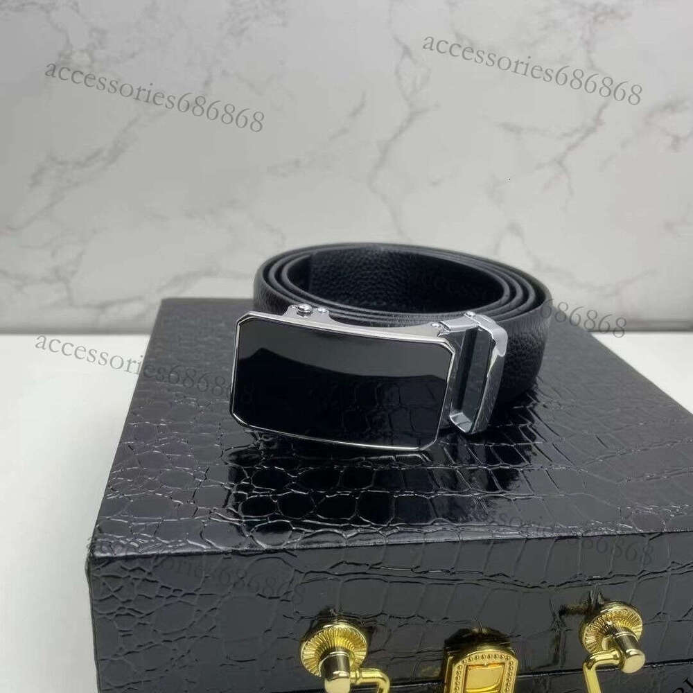 Belt High-end Fashion Versatile Durable Premium Gift Box Men's Genuine Leather Belt 3.5cm Automatic Buckle for Middle-aged and Young Men