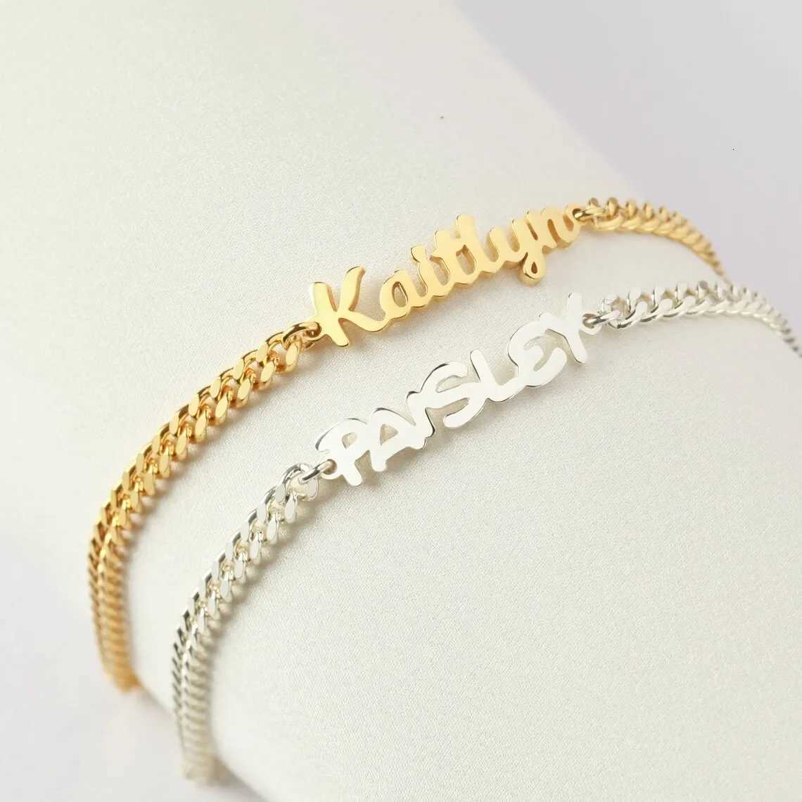 Personalize Custom Baby Name Bracelet Gold Color Stainless Steel Adjustable Bracelet New Born To Child Girls Boys Jewelry GiftXJ251105