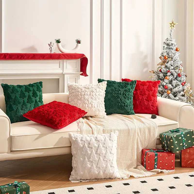 1PC Christmas Decorative Pillow Covers Cushion Cover Couch Cushion Case for Couch Sofa Holiday Festivals Winter Home Decoration Y251105