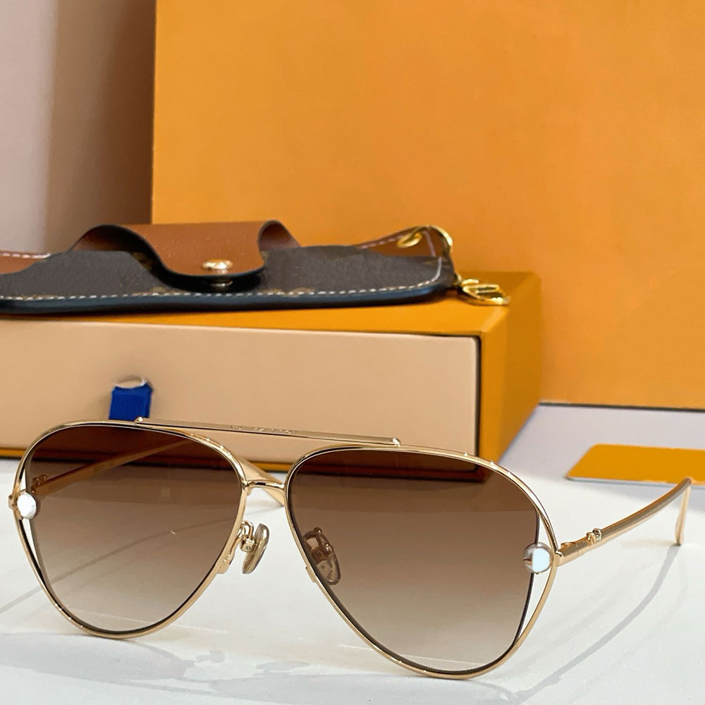 Z2995U Pearl Twirl Pilot Sunglasses womens designer sunglasses Gradient blue lenses 26ss new model fashion metal frame glasses high quality with box