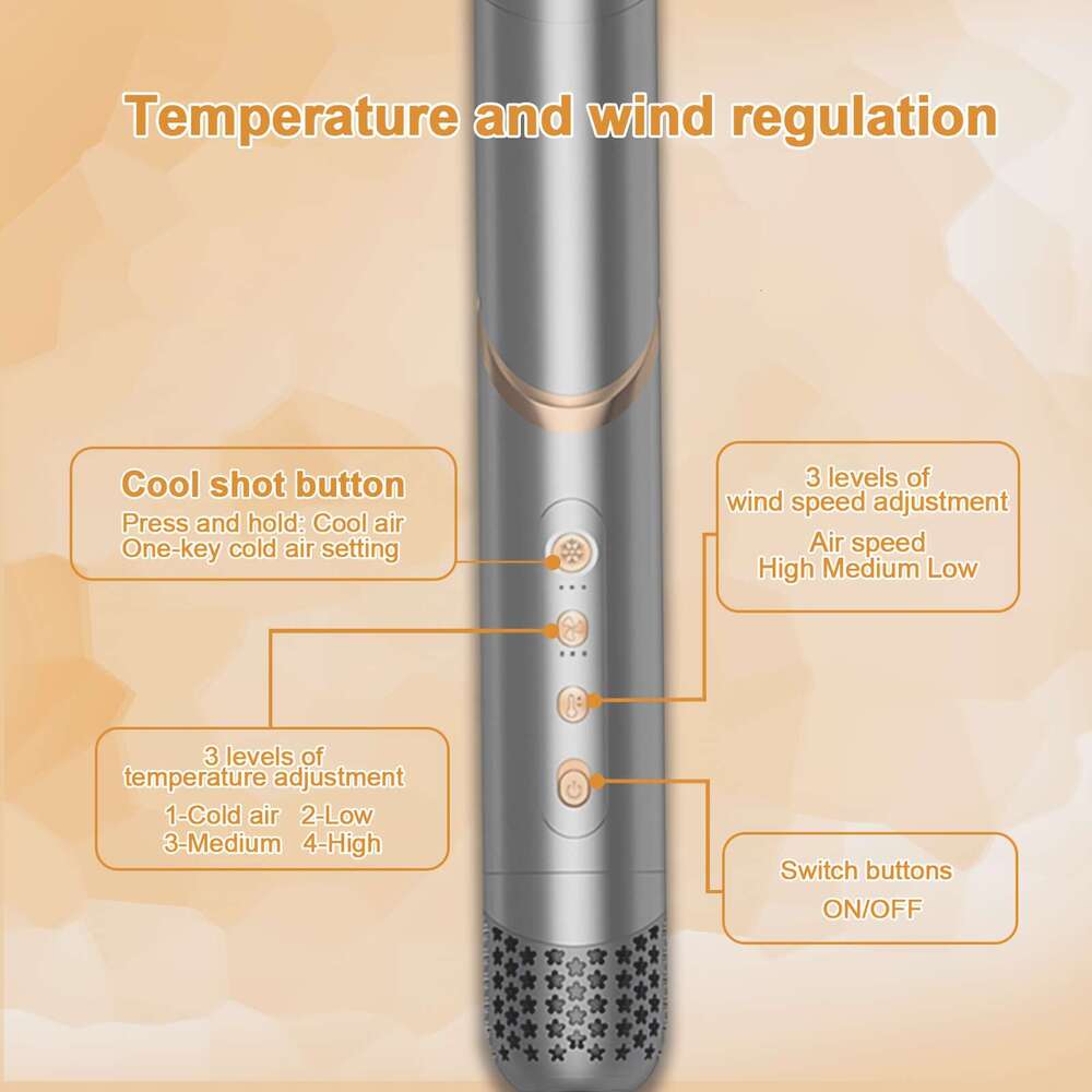 8In 1 Negative Ionic Foldable Wrap Air Styler Set, 110000 RPM High-Speed Hot Dryer Brush Set For Curling, Fast Dry, Straightening - Versatile Hair Sty