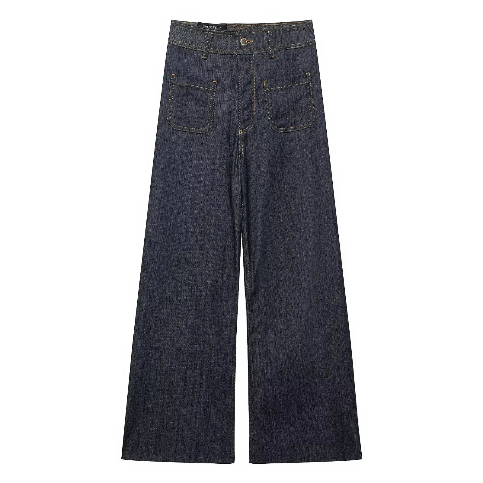 European and American high waisted fashionable matching straight wide leg jeans 250403