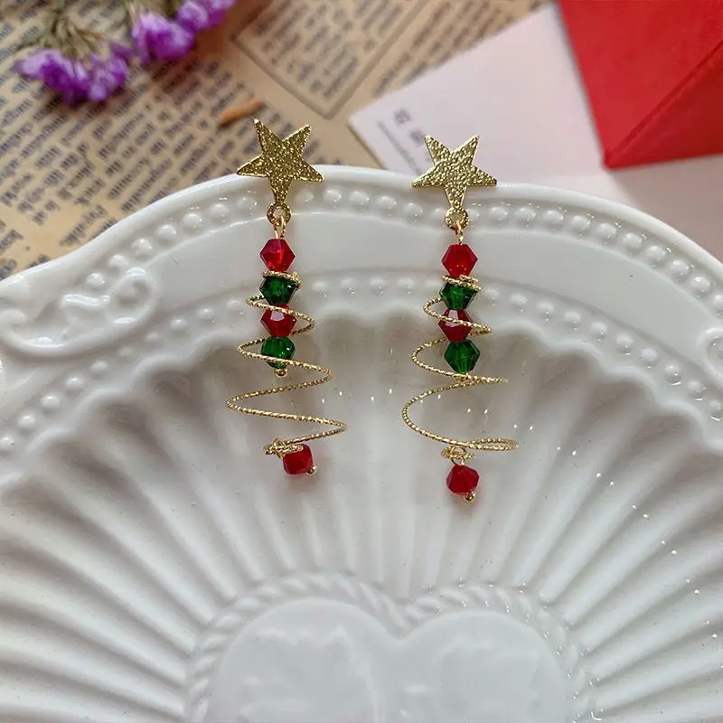 Trendy Statement Christmas Tree Earrings For Women Santa Claus Snowman Drop Jewelry Girls Gifts Wholesale 251104